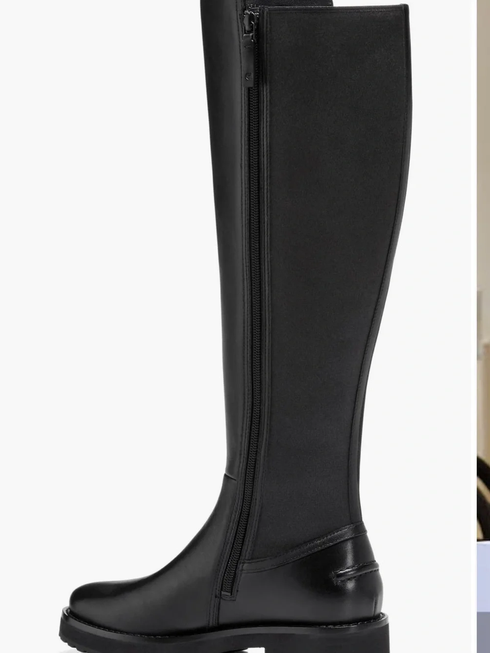 Cole Haan Waterproof Black Over-the-Knee Lug Sole Riding Boots
